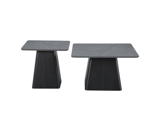 Τραπέζια σαλονιού Square pakoworld σετ 2 τεμ βάση μέταλλο σε μαύρη-sintered stone σε γκρι μαρμάρου - ΤΡΑΠΕΖΑΚΙΑ ΣΑΛΟΝΙΟΥ στο Milonadakis.gr