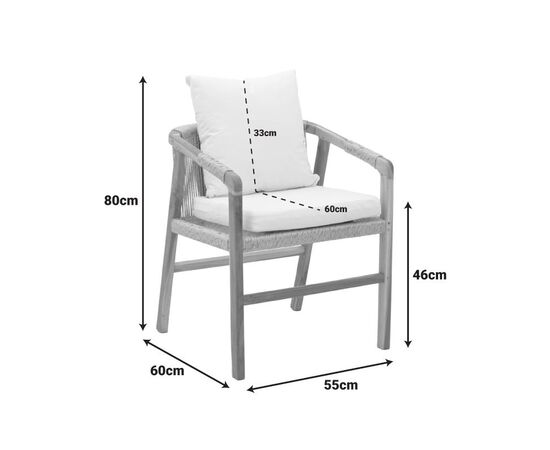 Πολυθρόνα Cuerda pakoworld σκελετός teak ξύλο με pe σχοινί σε φυσική απόχρωση 55x60x80εκ - ΚΑΡΕΚΛΕΣ - ΠΟΛΥΘΡΟΝΕΣ ΕΣ. στο Milonadakis.gr