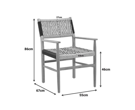 Πολυθρόνα Fermilo pakoworld σκελετός teak ξύλο με pe σχοινί σε φυσική-μαύρη απόχρωση 55x67x86εκ - ΚΑΡΕΚΛΕΣ - ΠΟΛΥΘΡΟΝΕΣ ΕΣ. στο Milonadakis.gr