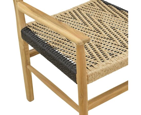 Πολυθρόνα Fermilo pakoworld σκελετός teak ξύλο με pe σχοινί σε φυσική-μαύρη απόχρωση 55x67x86εκ - ΚΑΡΕΚΛΕΣ - ΠΟΛΥΘΡΟΝΕΣ ΕΣ. στο Milonadakis.gr