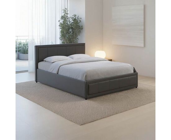 Κρεβάτι Huga pakoworld με αποθηκευτικό χώρο βελούδο ανθρακί 120x200εκ - ΚΡΕΒΑΤΙΑ στο Milonadakis.gr