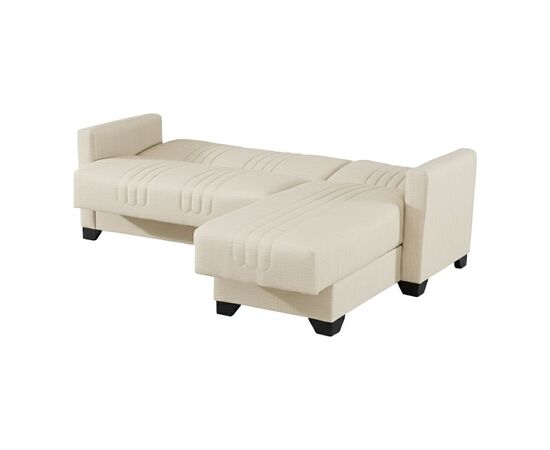 Γωνιακός καναπές-κρεβάτι αναστρέψιμος Stashio pakoworld ύφασμα κρεμ 202x143x84εκ - ΚΑΝΑΠΕΔΕΣ-ΣΑΛΟΝΙΑ στο Milonadakis.gr