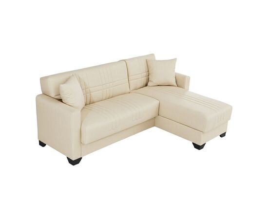 Γωνιακός καναπές-κρεβάτι αναστρέψιμος Stashio pakoworld ύφασμα κρεμ 202x143x84εκ - ΚΑΝΑΠΕΔΕΣ-ΣΑΛΟΝΙΑ στο Milonadakis.gr