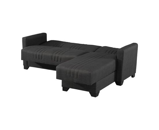 Γωνιακός καναπές-κρεβάτι αναστρέψιμος Stashio pakoworld ύφασμα ανθρακί 202x143x84εκ - ΚΑΝΑΠΕΔΕΣ-ΣΑΛΟΝΙΑ στο Milonadakis.gr