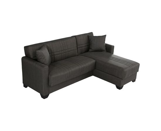 Γωνιακός καναπές-κρεβάτι αναστρέψιμος Stashio pakoworld ύφασμα ανθρακί 202x143x84εκ - ΚΑΝΑΠΕΔΕΣ-ΣΑΛΟΝΙΑ στο Milonadakis.gr