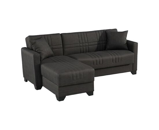 Γωνιακός καναπές-κρεβάτι αναστρέψιμος Stashio pakoworld ύφασμα ανθρακί 202x143x84εκ - ΚΑΝΑΠΕΔΕΣ-ΣΑΛΟΝΙΑ στο Milonadakis.gr