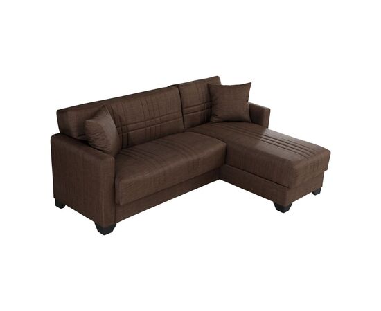 Γωνιακός καναπές-κρεβάτι αναστρέψιμος Stashio pakoworld ύφασμα καφε 202x143x84εκ - ΚΑΝΑΠΕΔΕΣ-ΣΑΛΟΝΙΑ στο Milonadakis.gr