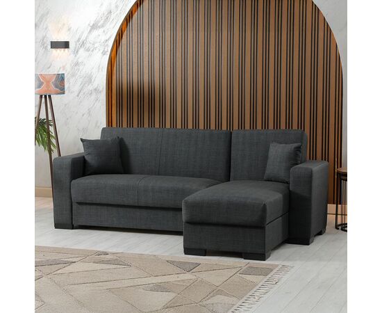 Γωνιακός καναπές-κρεβάτι αναστρέψιμος Dumma pakoworld ύφασμα ανθρακί 226x148x86εκ - ΚΑΝΑΠΕΔΕΣ-ΣΑΛΟΝΙΑ στο Milonadakis.gr