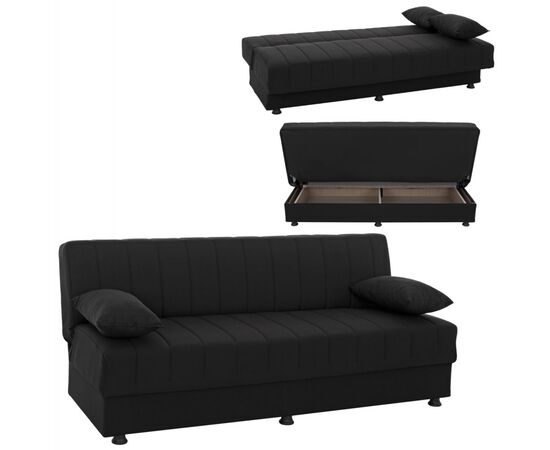 ΚΑΝΑΠΕΣ ΚΡΕΒΑΤΙ ANDRI ΤΡΙΘΕΣΙΟΣ ΜΑΥΡΟΣ HM3239.01 180x72x77 εκ. - ΚΑΝΑΠΕΔΕΣ-ΣΑΛΟΝΙΑ στο Milonadakis.gr