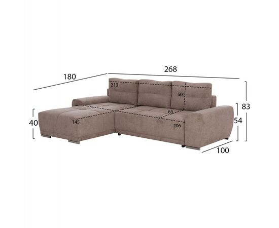 ΚΑΝΑΠΕΣ ΚΡΕΒΑΤΙ ΑΡΙΣΤΕΡΗ ΓΩΝΙΑ COMFYRA HM3336.03L ΜΠΕΖ ΥΦΑΣΜΑ 268x180x83Υεκ - ΚΑΝΑΠΕΔΕΣ-ΣΑΛΟΝΙΑ στο Milonadakis.gr