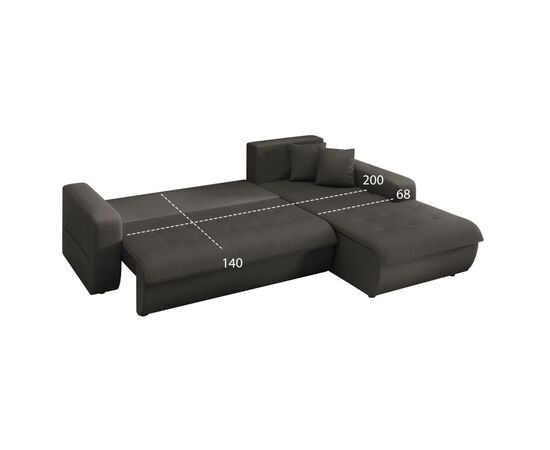 ΚΑΝΑΠΕΣ ΚΡΕΒΑΤΙ ΔΕΞΙΑ ΓΩΝΙΑ KANSO HM3338.01R ΓΚΡΙ ΥΦΑΣΜΑ 244x188x80Υεκ - ΚΑΝΑΠΕΔΕΣ-ΣΑΛΟΝΙΑ στο Milonadakis.gr