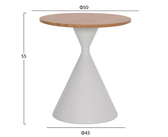 ΤΡΑΠΕΖΙΑ ΣΑΛΟΝΙΟΥ JENNEL(X) HM18308.01 ΜΕΤΑΛΛΟ ΛΕΥΚΟ--MDF ΣΕ ΦΥΣΙΚΟ Φ50εκ & Φ70εκ - ΤΡΑΠΕΖΑΚΙΑ ΣΑΛΟΝΙΟΥ στο Milonadakis.gr