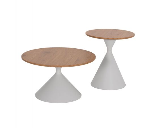 ΤΡΑΠΕΖΙΑ ΣΑΛΟΝΙΟΥ JENNEL(X) HM18308.01 ΜΕΤΑΛΛΟ ΛΕΥΚΟ--MDF ΣΕ ΦΥΣΙΚΟ Φ50εκ & Φ70εκ - ΤΡΑΠΕΖΑΚΙΑ ΣΑΛΟΝΙΟΥ στο Milonadakis.gr