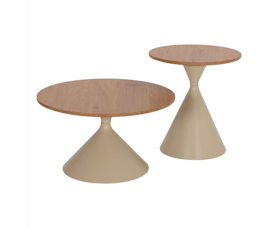 ΤΡΑΠΕΖΙΑ ΣΑΛΟΝΙΟΥ JENNEL(X) HM18308.04 ΜΕΤΑΛΛΟ ΣΑΜΠΑΝΙ--MDF ΣΕ ΦΥΣΙΚΟ Φ50εκ & Φ70εκ - ΤΡΑΠΕΖΑΚΙΑ ΣΑΛΟΝΙΟΥ στο Milonadakis.gr