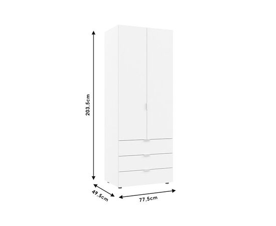 Ντουλάπα ρούχων Lila pakoworld δίφυλλη sonoma 77.5x49.5x203.5εκ - ΝΤΟΥΛΑΠΕΣ στο Milonadakis.gr