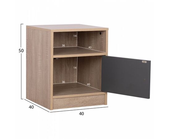 ΚΟΜΟΔΙΝΟ ΜΕΛΑΜΙΝΗΣ MALORY SONAMA-ΓΚΡΙ 40x40x50Yεκ.HM2205.04 - ΚΟΜΟΔΙΝΑ στο Milonadakis.gr
