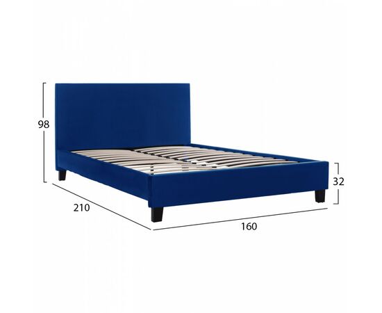 ΚΡΕΒΑΤΙ BECCA ΑΠΟ ΒΕΛΟΥΔΟ ΜΠΛΕ HM553.18 ΓΙΑ ΣΤΡΩΜΑ 150x200 εκ. - ΚΡΕΒΑΤΙΑ στο Milonadakis.gr