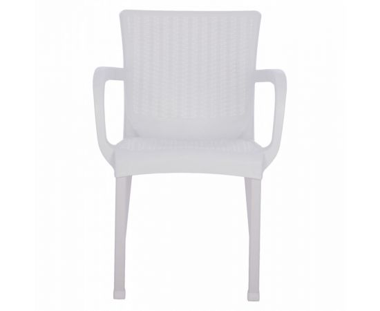 ΠΟΛΥΘΡΟΝΑ ΠΟΛΥΠΡΟΠΥΛΕΝΙΟΥ RATTAN ΠΟΔΙ ALU HM5591.01 ΧΡΩΜΑ ΛΕΥΚΟ 60x60x82 cm - ΚΑΡΕΚΛΕΣ - ΠΟΛΥΘΡΟΝΕΣ στο Milonadakis.gr