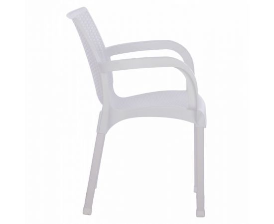 ΠΟΛΥΘΡΟΝΑ ΠΟΛΥΠΡΟΠΥΛΕΝΙΟΥ RATTAN ΠΟΔΙ ALU HM5591.01 ΧΡΩΜΑ ΛΕΥΚΟ 60x60x82 cm - ΚΑΡΕΚΛΕΣ - ΠΟΛΥΘΡΟΝΕΣ στο Milonadakis.gr
