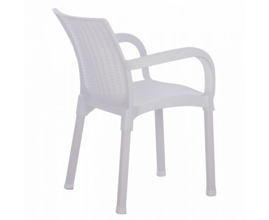 ΠΟΛΥΘΡΟΝΑ ΠΟΛΥΠΡΟΠΥΛΕΝΙΟΥ RATTAN ΠΟΔΙ ALU HM5591.01 ΧΡΩΜΑ ΛΕΥΚΟ 60x60x82 cm - ΚΑΡΕΚΛΕΣ - ΠΟΛΥΘΡΟΝΕΣ στο Milonadakis.gr