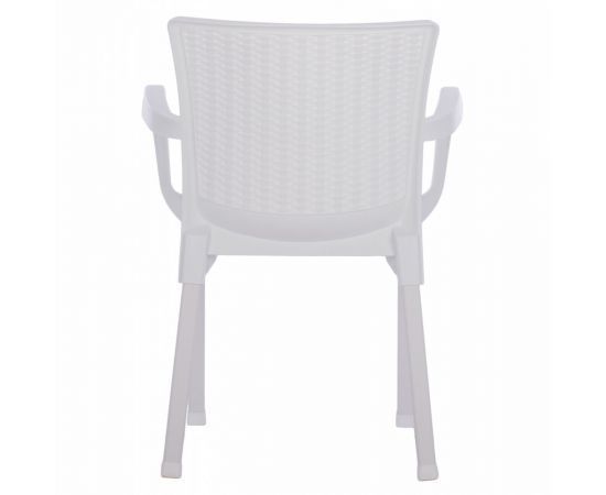 ΠΟΛΥΘΡΟΝΑ ΠΟΛΥΠΡΟΠΥΛΕΝΙΟΥ RATTAN ΠΟΔΙ ALU HM5591.01 ΧΡΩΜΑ ΛΕΥΚΟ 60x60x82 cm - ΚΑΡΕΚΛΕΣ - ΠΟΛΥΘΡΟΝΕΣ στο Milonadakis.gr