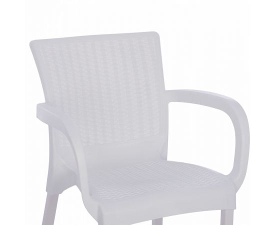 ΠΟΛΥΘΡΟΝΑ ΠΟΛΥΠΡΟΠΥΛΕΝΙΟΥ RATTAN ΠΟΔΙ ALU HM5591.01 ΧΡΩΜΑ ΛΕΥΚΟ 60x60x82 cm - ΚΑΡΕΚΛΕΣ - ΠΟΛΥΘΡΟΝΕΣ στο Milonadakis.gr