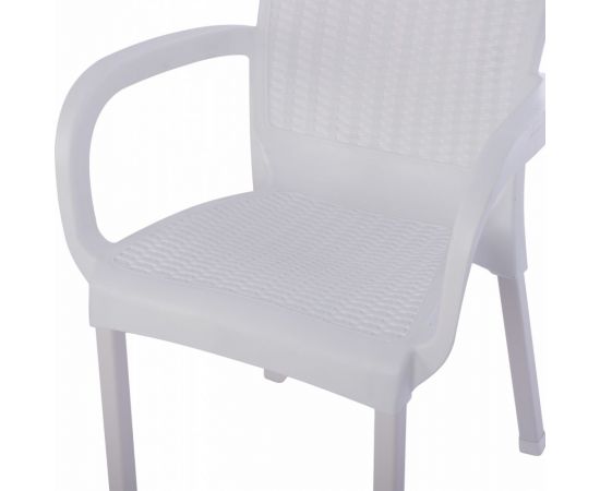 ΠΟΛΥΘΡΟΝΑ ΠΟΛΥΠΡΟΠΥΛΕΝΙΟΥ RATTAN ΠΟΔΙ ALU HM5591.01 ΧΡΩΜΑ ΛΕΥΚΟ 60x60x82 cm - ΚΑΡΕΚΛΕΣ - ΠΟΛΥΘΡΟΝΕΣ στο Milonadakis.gr