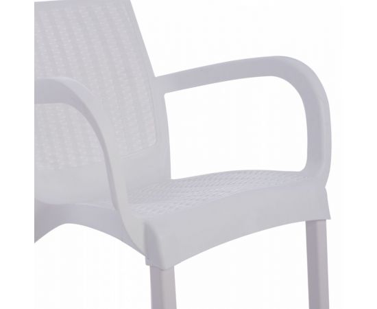 ΠΟΛΥΘΡΟΝΑ ΠΟΛΥΠΡΟΠΥΛΕΝΙΟΥ RATTAN ΠΟΔΙ ALU HM5591.01 ΧΡΩΜΑ ΛΕΥΚΟ 60x60x82 cm - ΚΑΡΕΚΛΕΣ - ΠΟΛΥΘΡΟΝΕΣ στο Milonadakis.gr