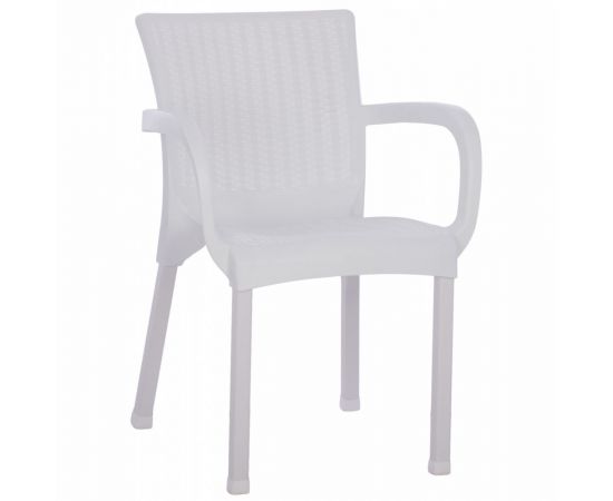ΠΟΛΥΘΡΟΝΑ ΠΟΛΥΠΡΟΠΥΛΕΝΙΟΥ RATTAN ΠΟΔΙ ALU HM5591.01 ΧΡΩΜΑ ΛΕΥΚΟ 60x60x82 cm - ΚΑΡΕΚΛΕΣ - ΠΟΛΥΘΡΟΝΕΣ στο Milonadakis.gr
