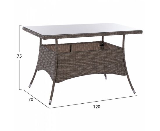 ΣΕΤ ΤΡΑΠΕΖΑΡΙΑΣ 5ΤΜΧ ΤΡΑΠ. 120Χ70 & ΠΟΛΥΘΡΟΝΕΣ WICKER RATTAN ΓΚΡΙ HM11712.31 - ΣΕΤ ΤΡΑΠΕΖΑΡΙΕΣ στο Milonadakis.gr