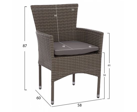 ΣΕΤ ΤΡΑΠΕΖΑΡΙΑΣ 5ΤΜΧ ΤΡΑΠ. 120Χ70 & ΠΟΛΥΘΡΟΝΕΣ WICKER RATTAN ΓΚΡΙ HM11712.31 - ΣΕΤ ΤΡΑΠΕΖΑΡΙΕΣ στο Milonadakis.gr