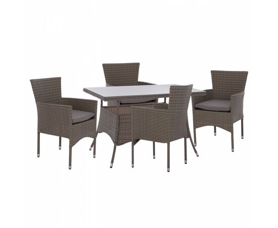 ΣΕΤ ΤΡΑΠΕΖΑΡΙΑΣ 5ΤΜΧ ΤΡΑΠ. 120Χ70 & ΠΟΛΥΘΡΟΝΕΣ WICKER RATTAN ΓΚΡΙ HM11712.31 - ΣΕΤ ΤΡΑΠΕΖΑΡΙΕΣ στο Milonadakis.gr