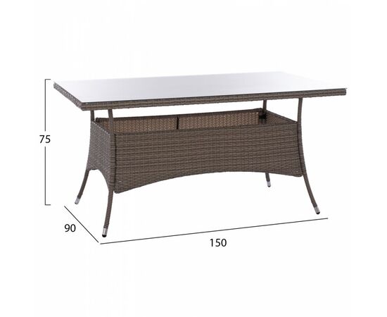 ΣΕΤ ΤΡΑΠΕΖΑΡΙΑΣ 5ΤΜΧ ΤΡΑΠ. 150Χ90 & 6 ΠΟΛΥΘΡΟΝΕΣ WICKER RATTAN ΓΚΡΙ HM11715.01 - ΣΕΤ ΤΡΑΠΕΖΑΡΙΕΣ στο Milonadakis.gr