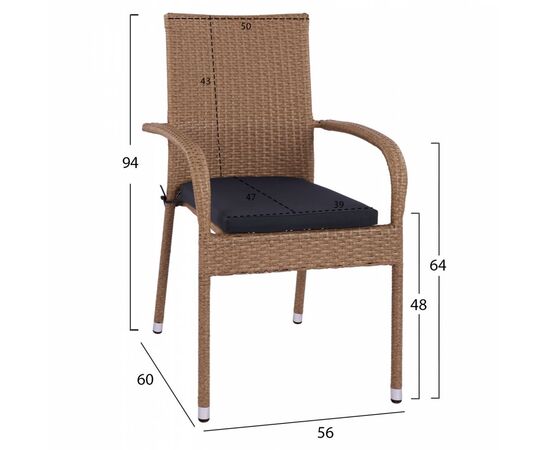 ΣΕΤ ΤΡΑΠΕΖΑΡΙΑΣ 7ΤΜΧ ΤΡΑΠ. 150Χ90 & 6 ΠΟΛΥΘΡΟΝΕΣ WICKER RATTAN ΜΠΕΖ ΚΑΦΕ HM11715.02 - ΣΕΤ ΤΡΑΠΕΖΑΡΙΕΣ στο Milonadakis.gr