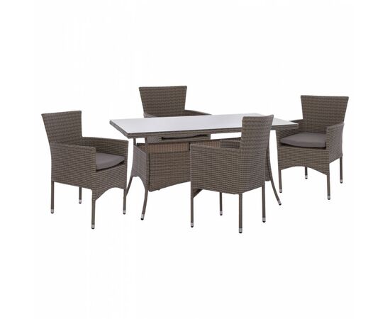 ΣΕΤ ΤΡΑΠΕΖΑΡΙΑΣ 5ΤΜΧ ΤΡΑΠ. 150Χ90 & ΠΟΛΥΘΡΟΝΕΣ WICKER RATTAN ΓΚΡΙ HM11714.01 - ΣΕΤ ΤΡΑΠΕΖΑΡΙΕΣ στο Milonadakis.gr