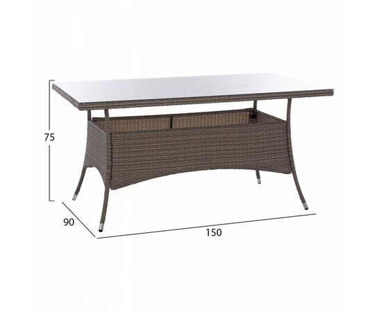 ΤΡΑΠΕΖΙ ΜΕΤΑΛΛΙΚΟ MINSK RATTAN ΓΚΡΙ HM5507.01 150x90x75Υ εκ. - ΤΡΑΠΕΖΙΑ ΕΞ. ΧΩΡΟΥ στο Milonadakis.gr
