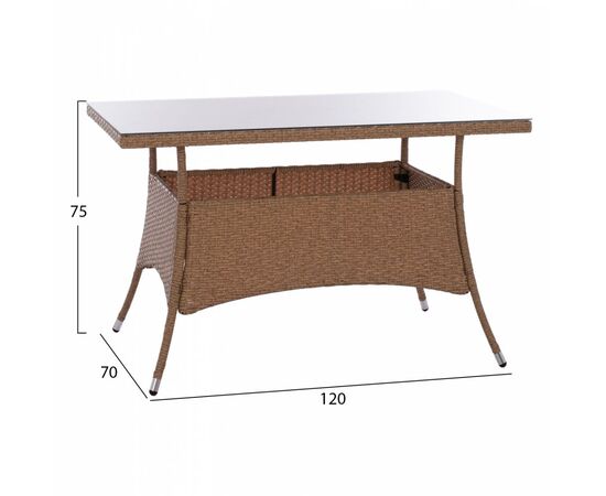ΤΡΑΠΕΖΙ ΜΕΤΑΛΛΙΚΟ MILITARY RATTAN ΜΠΕΖ ΚΑΦΕ HM5141.32 120x70x75Υ εκ. - ΤΡΑΠΕΖΙΑ ΕΞ. ΧΩΡΟΥ στο Milonadakis.gr