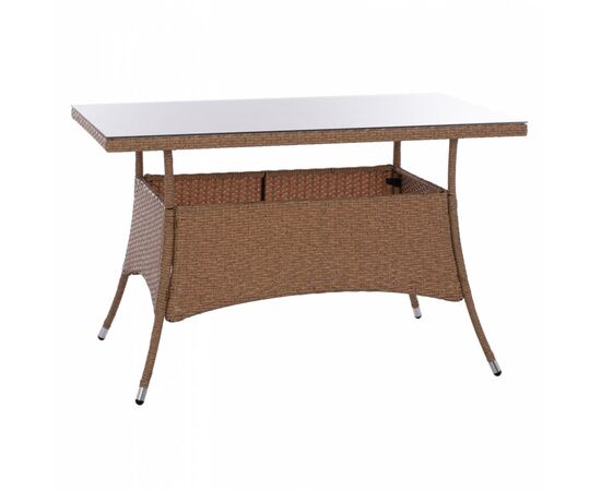 ΤΡΑΠΕΖΙ ΜΕΤΑΛΛΙΚΟ MILITARY RATTAN ΜΠΕΖ ΚΑΦΕ HM5141.32 120x70x75Υ εκ. - ΤΡΑΠΕΖΙΑ ΕΞ. ΧΩΡΟΥ στο Milonadakis.gr