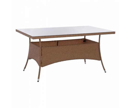 ΤΡΑΠΕΖΙ ΜΕΤΑΛΛΙΚΟ MINSK RATTAN ΜΠΕΖ ΚΑΦΕ HM5507.02 150x90x75 εκ. - ΤΡΑΠΕΖΙΑ ΕΞ. ΧΩΡΟΥ στο Milonadakis.gr