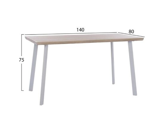 ΤΡΑΠΕΖΙ ΤΡΑΠΕΖΑΡΙΑΣ OFIRA 140X80 SONAMA ΜΕ ΛΕΥΚΑ ΠΟΔΙΑ HM8374.02 - ΤΡΑΠΕΖΙΑ ΚΟΥΖΙΝΑΣ στο Milonadakis.gr