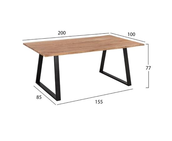 ΤΡΑΠΕΖΙ ΤΡΑΠΕΖΑΡΙΑΣ SOFIA SLIM HM8501.11 ΑΠΟ ΜΑΣΙΦ ΞΥΛΟ ΑΚΑΚΙΑΣ 200x100x77Υ εκ. - ΤΡΑΠΕΖΙΑ ΚΟΥΖΙΝΑΣ στο Milonadakis.gr