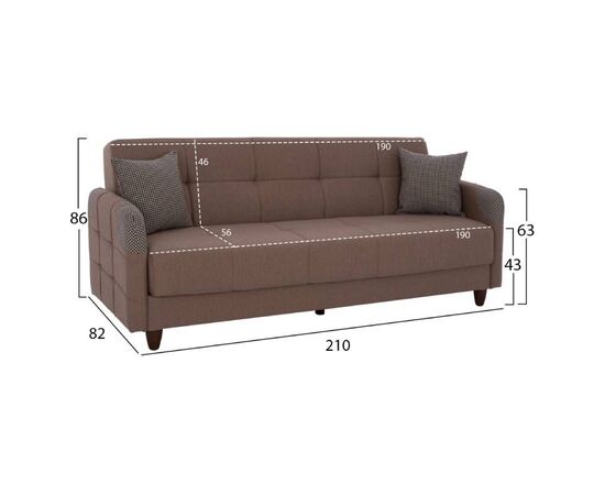 ΚΑΝΑΠΕΣ ΚΡΕΒΑΤΙ ΤΡΙΘΕΣΙΟΣ SANNA HM3245.01 ΜΠΕΖ 210x82x86 εκ. - ΚΑΝΑΠΕΔΕΣ-ΣΑΛΟΝΙΑ στο Milonadakis.gr