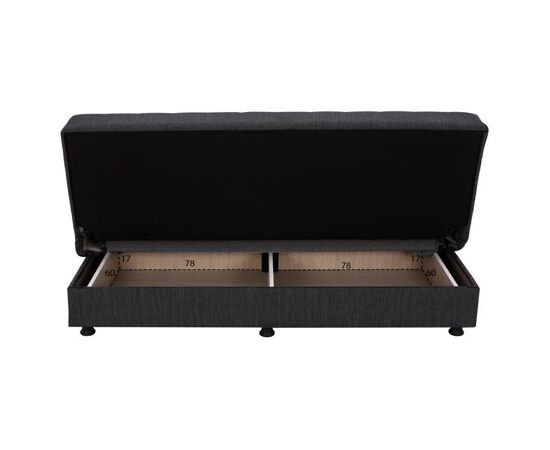 ΚΑΝΑΠΕΣ ΚΡΕΒΑΤΙ ΤΡΙΘΕΣΙΟΣ ΓΚΡΙ HM3239.03 180x72x77 εκ. - ΚΑΝΑΠΕΔΕΣ-ΣΑΛΟΝΙΑ στο Milonadakis.gr