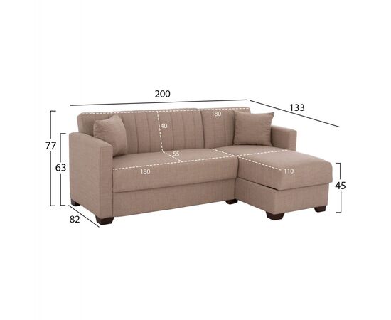 ΚΑΝΑΠΕΣ ΚΡΕΒΑΤΙ GHUFRAN ΓΩΝΙΑ ΑΝΑΣΤΡΕΨΙΜΗ ΜΠΕΖ HM3244.04 200x133x77Yεκ. - ΚΑΝΑΠΕΔΕΣ-ΣΑΛΟΝΙΑ στο Milonadakis.gr