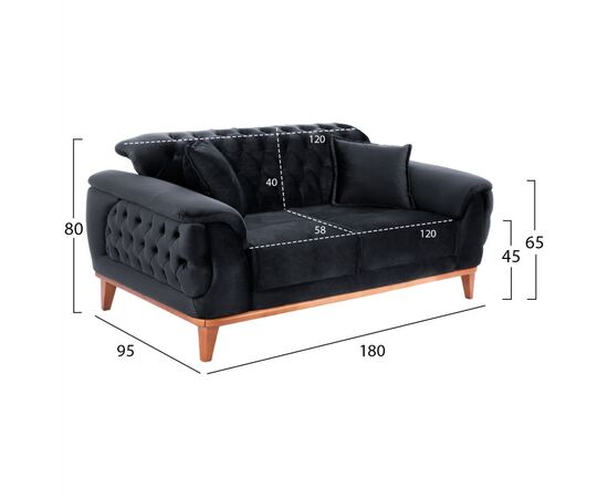 ΚΑΝΑΠΕΣ ΚΡΕΒΑΤΙ BENNINGTON 2ΘΕΣΙΟΣ ΜΑΥΡΟΣ HM3250.01 180x95x80 εκ. - ΚΑΝΑΠΕΔΕΣ-ΣΑΛΟΝΙΑ στο Milonadakis.gr