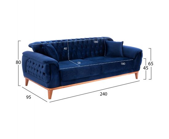 ΚΑΝΑΠΕΣ ΚΡΕΒΑΤΙ BENNINGTON ΤΡΙΘΕΣΙΟΣ ΜΠΛΕ HM3249.18 240x95x80 εκ. - ΚΑΝΑΠΕΔΕΣ-ΣΑΛΟΝΙΑ στο Milonadakis.gr