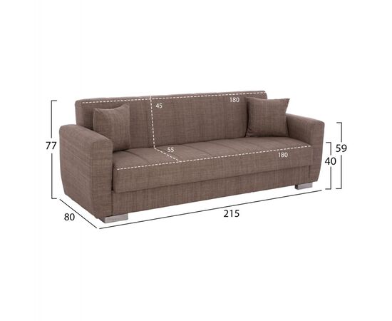 ΚΑΝΑΠΕΣ ΚΡΕΒΑΤΙ POLYA ΤΡΙΘΕΣΙΟΣ ΚΑΦΕ HM3240.02 215x80x77 εκ. - ΚΑΝΑΠΕΔΕΣ-ΣΑΛΟΝΙΑ στο Milonadakis.gr