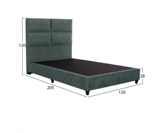 ΚΡΕΒΑΤΙ MILO ΑΠΟ ΠΡΑΣΙΝΟ ΥΦΑΣΜΑ τύπου NUBUCK HM646.27 ΓΙΑ ΣΤΡΩΜΑ 120x200 εκ. - ΚΡΕΒΑΤΙΑ στο Milonadakis.gr