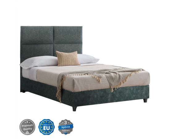 ΚΡΕΒΑΤΙ MILO ΑΠΟ ΠΡΑΣΙΝΟ ΥΦΑΣΜΑ τύπου NUBUCK HM646.27 ΓΙΑ ΣΤΡΩΜΑ 120x200 εκ. - ΚΡΕΒΑΤΙΑ στο Milonadakis.gr
