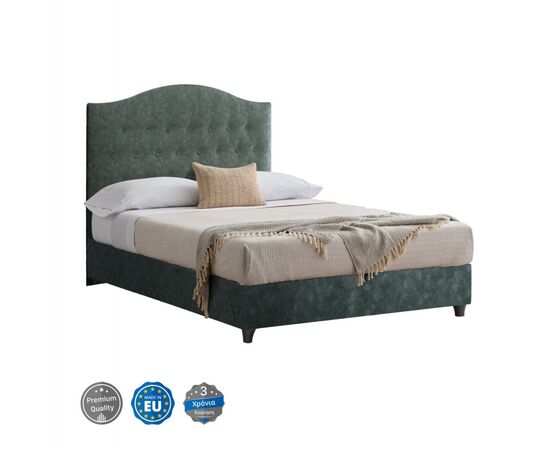 ΚΡΕΒΑΤΙ MALENA ΑΠΟ ΠΡΑΣΙΝΟ ΥΦΑΣΜΑ τύπου NUBUCK, HM647.27 ΓΙΑ ΣΤΡΩΜΑ 120x200 εκ. - ΚΡΕΒΑΤΙΑ στο Milonadakis.gr